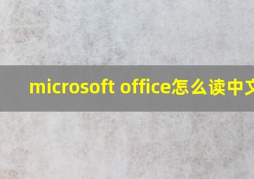 microsoft office怎么读中文